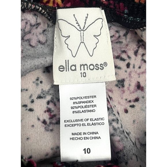 Ella Moss Girls Floral Print Velvet Dress Size 10 Girls Cute Girly Smocked Waist - Picture 8 of 10